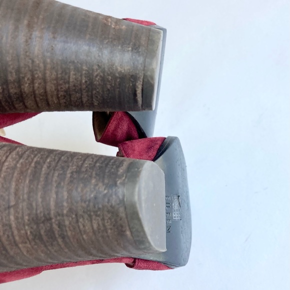 Eileen Fisher Burgundy Suede Leather Ankle Strap Almond Toe Slingbacks size 11 - Picture 14 of 16